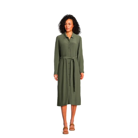 Time and Tru size Lg button front shirt dress, Sea Turtle green, NWT. 2 for $20 - Picture 4 of 5